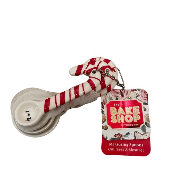 The BakeShop Candy Cane Measuring Spoons Holiday Kitchen NEW - Picture 8 of 10